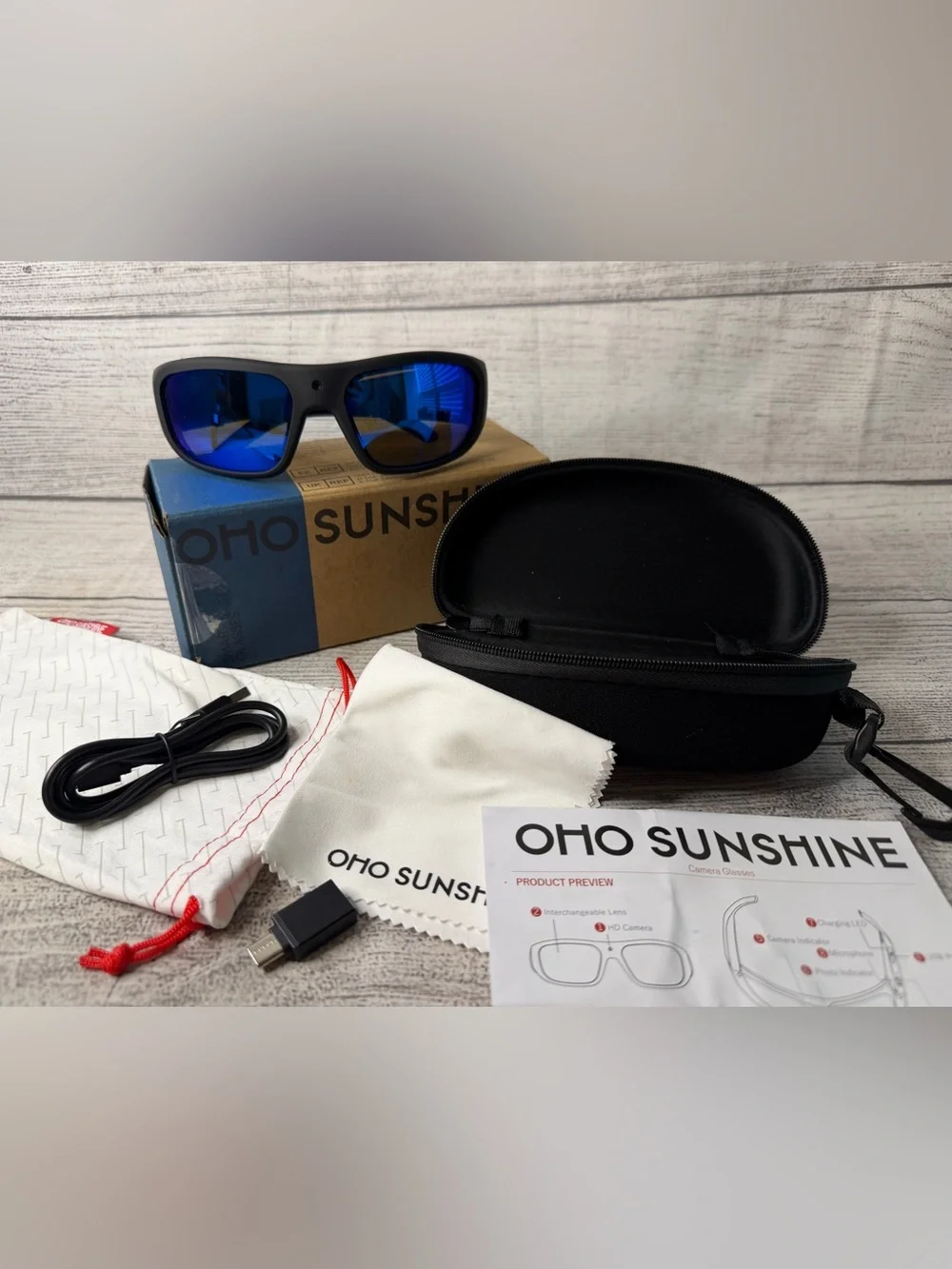 OHO Lightweight Sports Camera Sunglasses, Camera, Video, Water Resistant